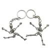 Skull Keychain Punk Multi-Jointed Skeleton Keyring Car Charms Gothic Horror Pendant Halloween Ghost Head Jewelry Couple Gift
