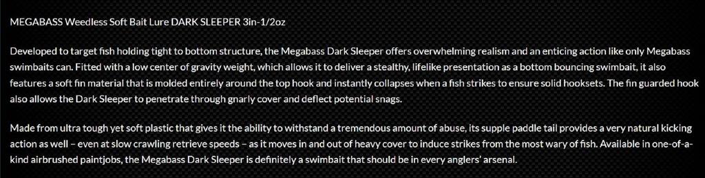 Megabass Мягкая приманка Dark Sleeper 3.8 дюйма 3/4 унции Прозрачный шартрез (1523)