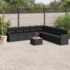 VidaXL Garden Lounge Set with Cushions 10 Pcs, Patio Sofas, Patio Furniture Set, Outdoor Furniture, Black 3226062