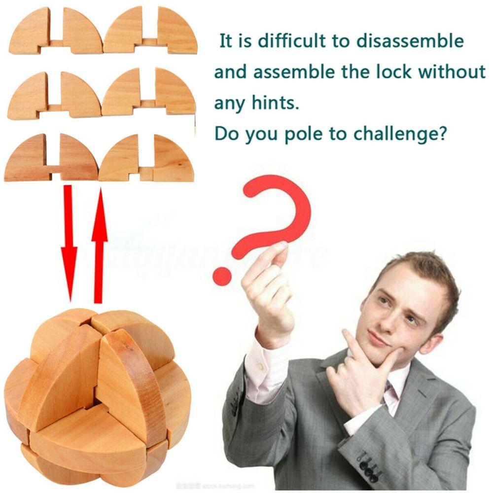 3D Interlocking IQ For Adults Kids Children Classic Toys Brain Teaser Kong Ming Lock Puzzle Toy