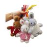 Rabbit Plush Keychain Toy Cute Stuffed Animal Doll Kids Birthday Gift Keyring