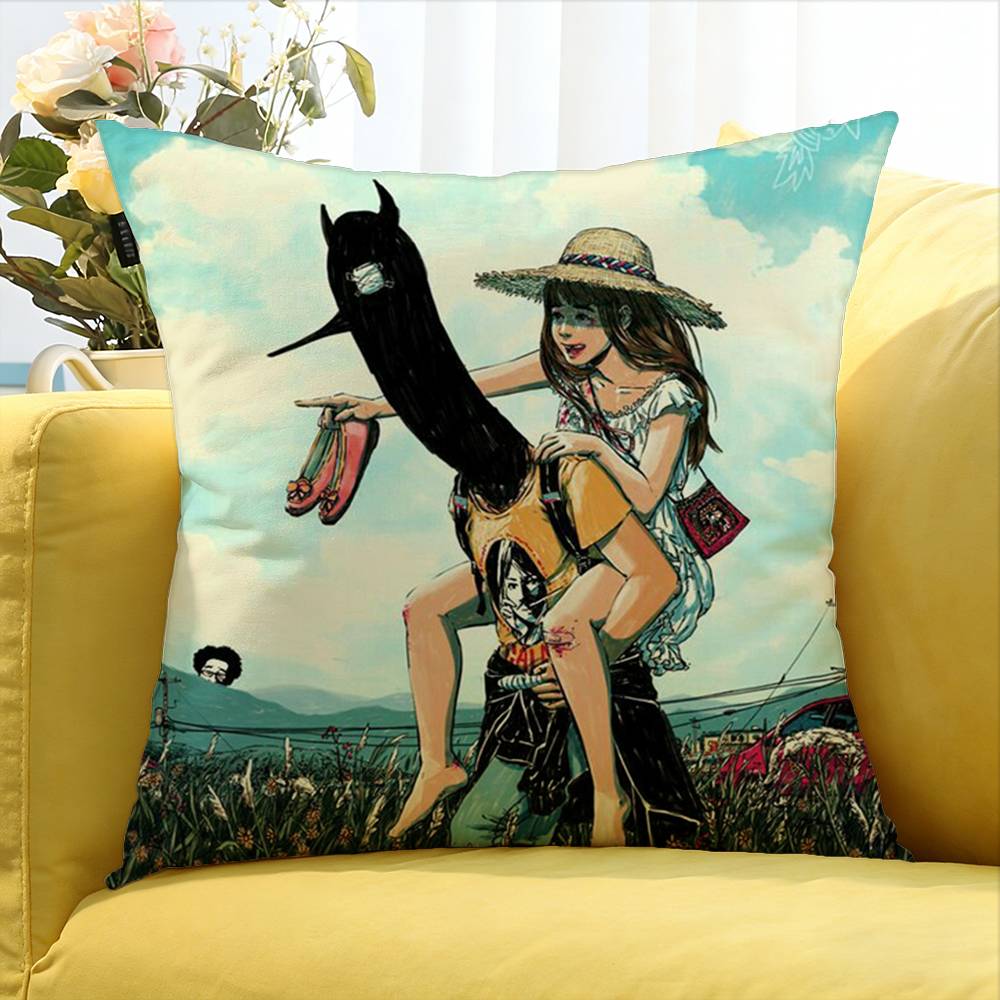 Cartoon GGoodnight Punpun World Various Sizes Square Pillow Case For Car Home Bedchamber Decor