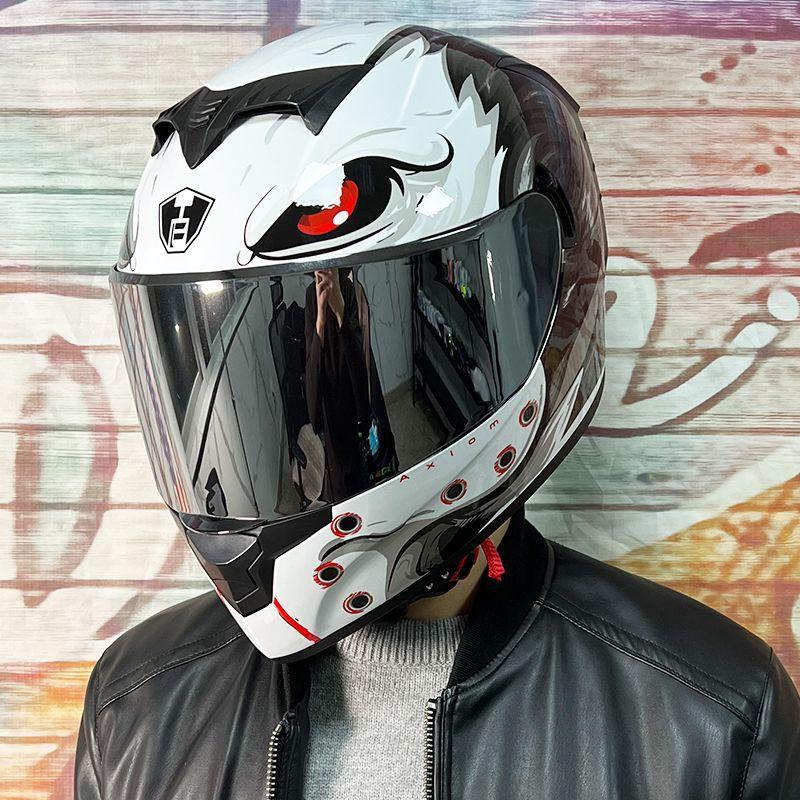 LVS Full Face Motorcycle Helmet Men Women Racing Style Glossy Colorful Design DOT Approved Size S M L XL