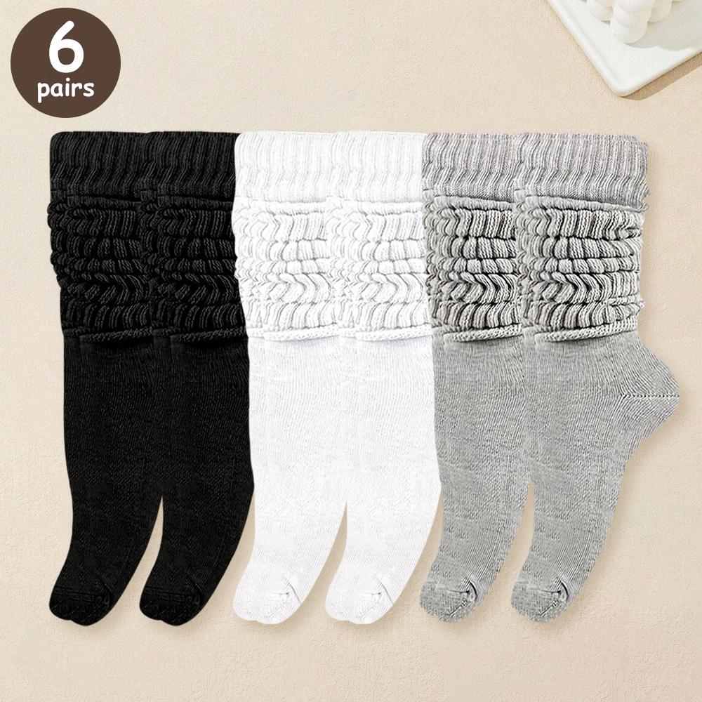 3/6/30 пар женских носков-гольфов, удобные и универсальные, длиной до икры, идеально подходят для повседневной носки и создания непринужденного модного образа.