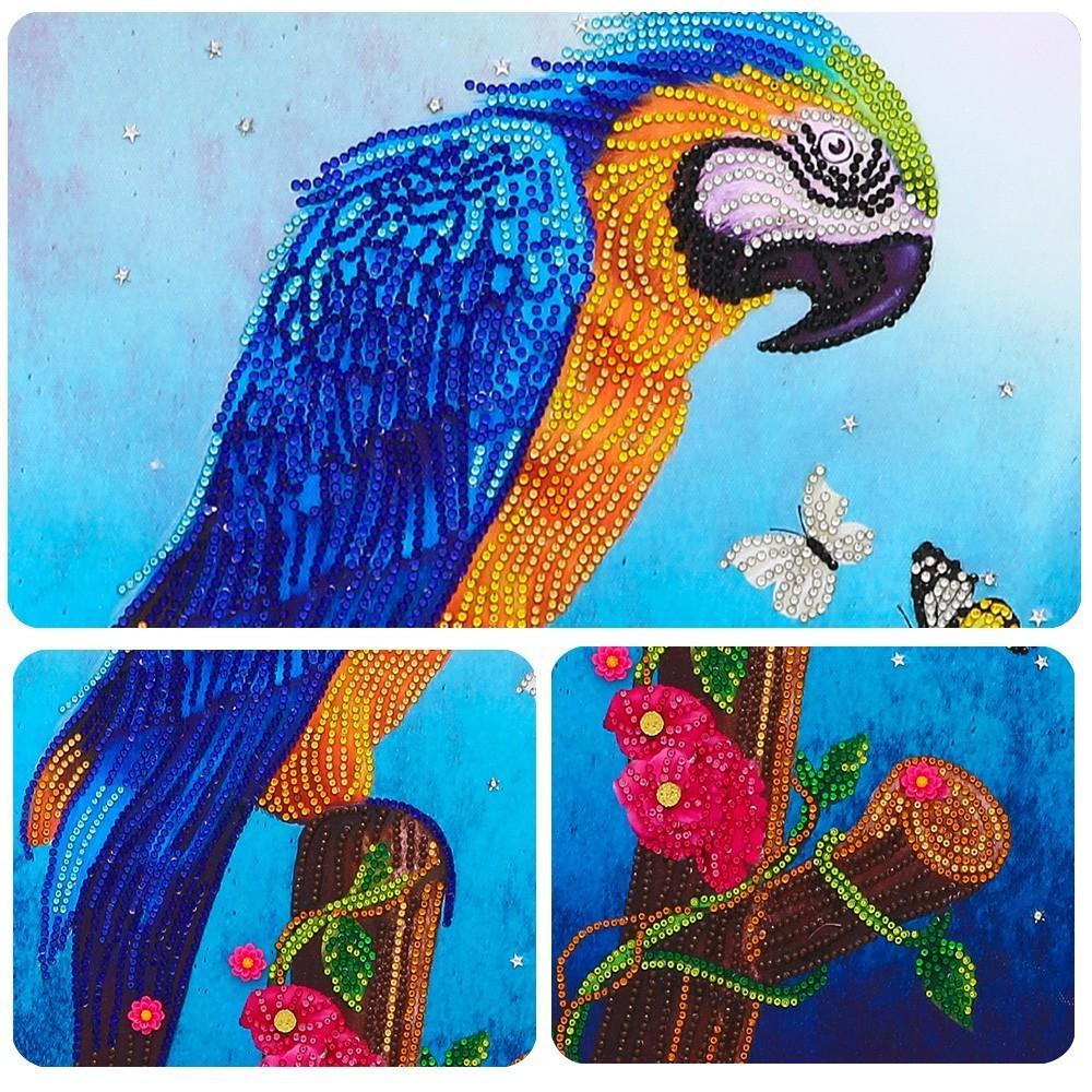 Huacan 5D DIY Diamond Painting Special Shaped Parrot Bird Diamond Embroidery Animal