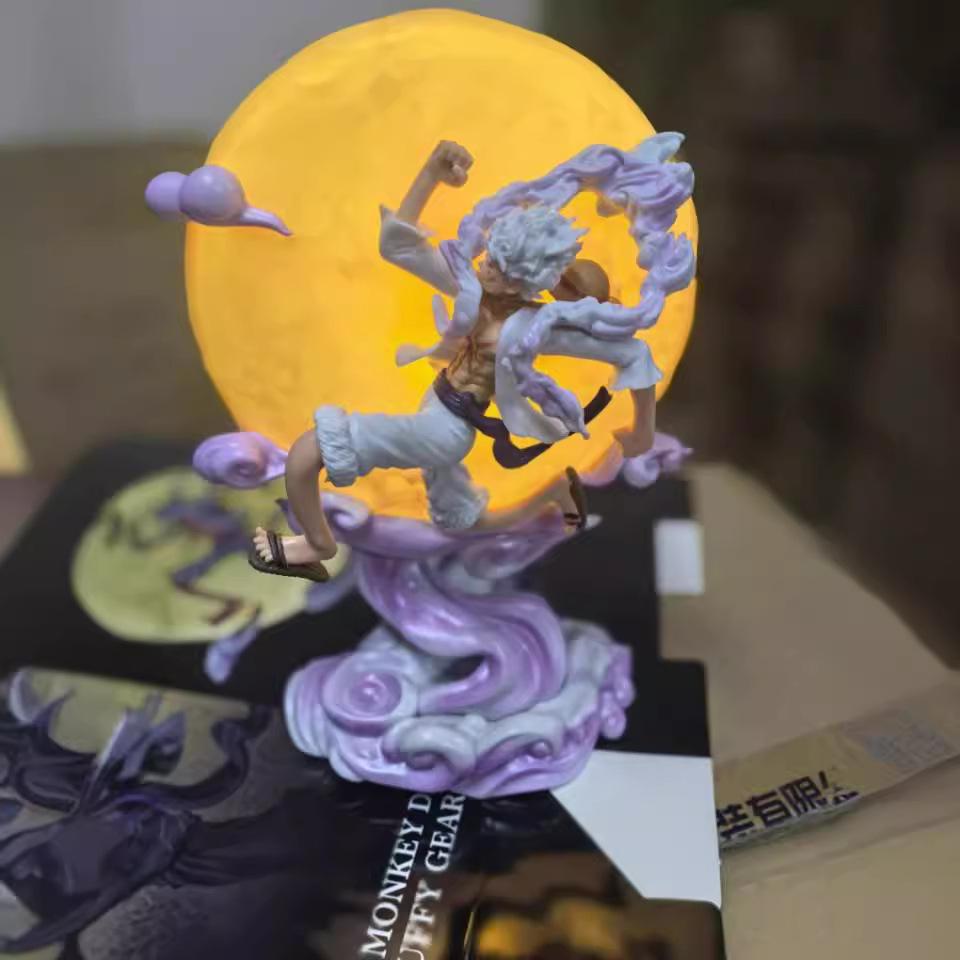 Светящаяся фигурка One Piece Gear 5 Nika Luffy Moon Chase, Аниме светодиодная настольная лампа для атмосферы