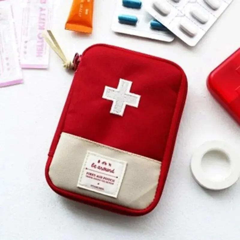 1PC Mini Portable Medicine Bag Travel First Aid Kit Medicine Bag Storage Bag Survival Kit Medicine Box Outdoor Emergency Camping