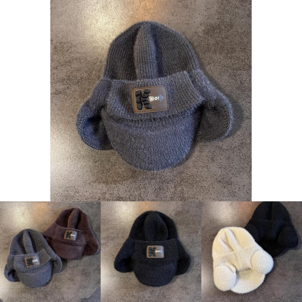 Mens Faux Mink Knit Hat With Letters For Winter Casual And Snow Day Outings