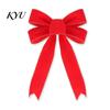 Large Christmas Wreath Decor Flocked Bow Decoration, Velvet Red Ribbon for Holiday Tree Soft Decorations Topper Gift Box Packaging And Embellishment,