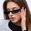 Protective Glasses 3pcs New Women Narrow Frame Square Frame Sun Glasses Simple Style UV400 Shades Black Lens Sunglasses