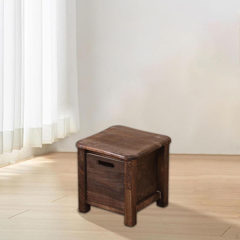 Деревянный табурет для хранения вещей, небольшой переносной, экономящий место, с ящиком для смены обуви