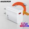 67W GaN USB Charger Fast Charging Charger Type-C Data Cable Mobile Phone Wall Travel Adapter For Samsung Huawei