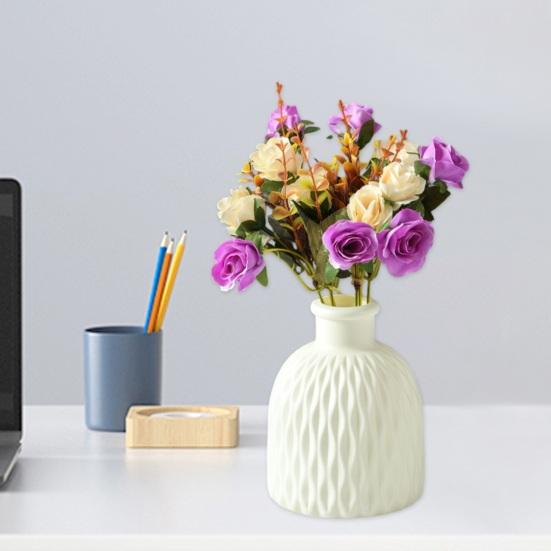 Ваза для цветов, небьющаяся, европейский стиль, однотонная, современная, круглая, открывающаяся, настольное украшение