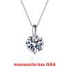 D Color 1-3CT 9MM Real Moissanite Necklace 925 Sterling Silver Round Brilliant Cut Lab Created Diamond Pendant for Men Women Box