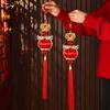 1Pc Festival Gifts Festive Atmosphere with Tassels Delicate Double Pattern Joyful Pendant Arrange Decorations Red Lantern