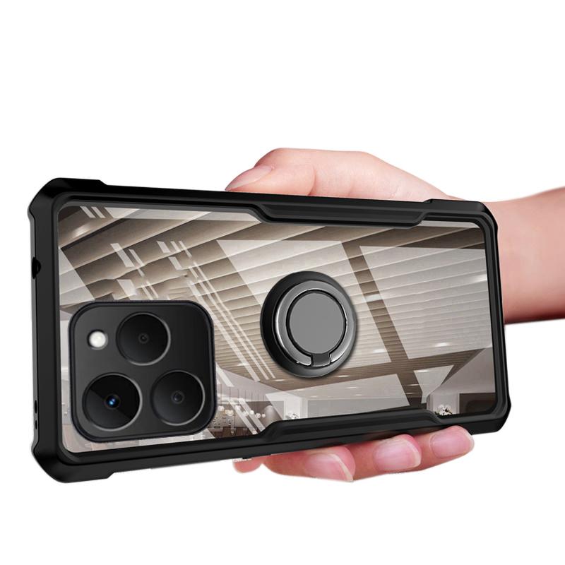 For Realme 15T Case Hard Phone Case Clear Transparent Shockproof Car Navigation Holder Ring for Realme 15T Phone Casing