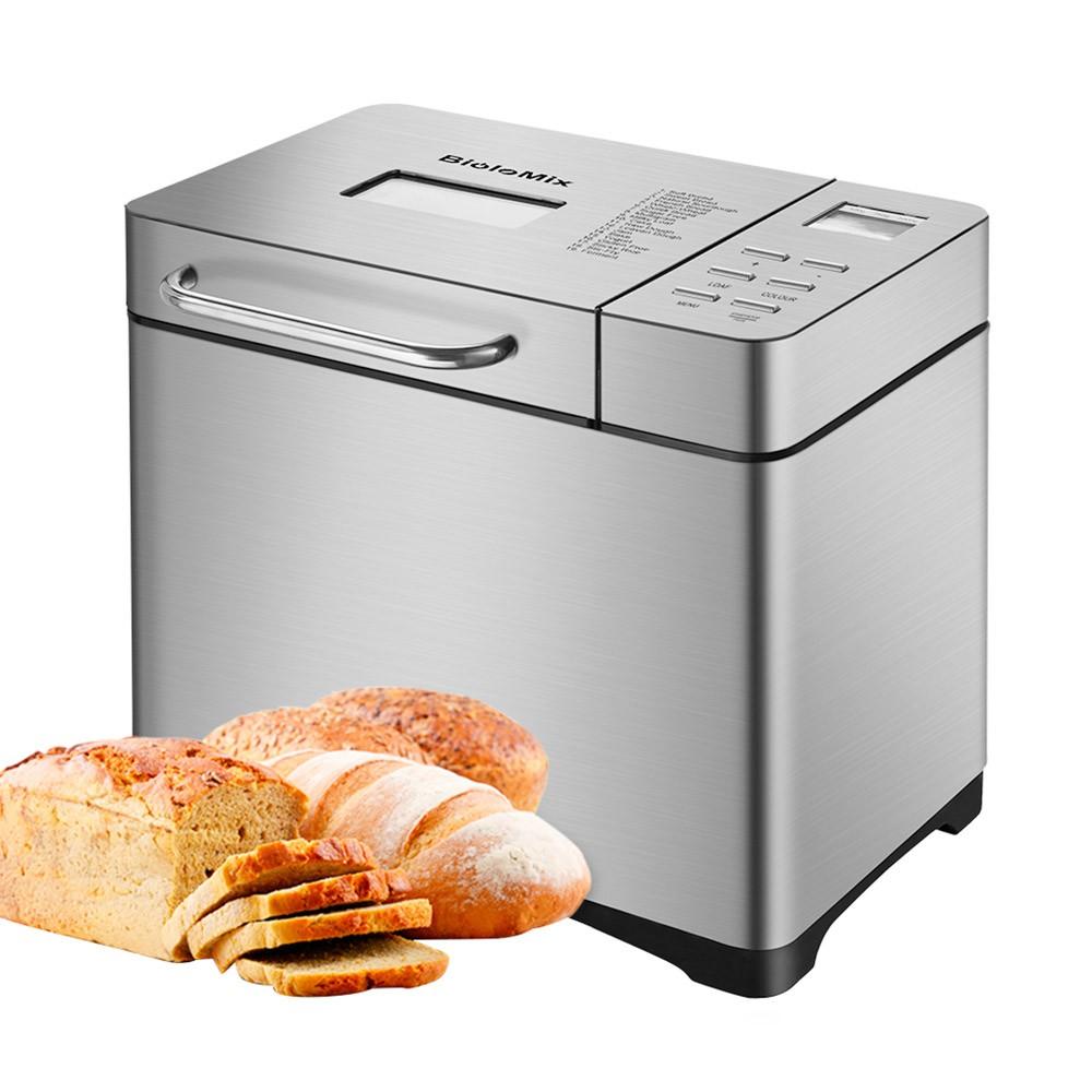 Biolomix BBM013 Stainless Steel 19 In 1 Automatic Bread Maker, 1KG Capacity, 650W Programmable Bread Machine