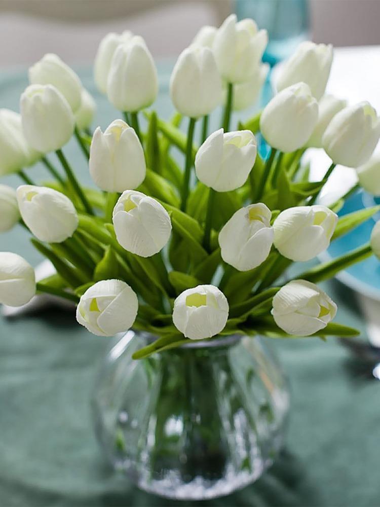 12 шт. искусственные тюльпаны Real Touch мягкие PU искусственные цветы искусственные цветы для дома, сада, спальни, вечеринки, свадьбы, подоконника, украшения двора