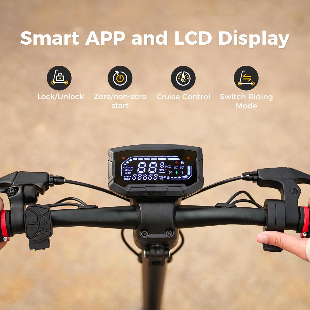 iScooter Электрический скутер IX7pro 17,5 Ач 10-дюймовая внедорожная пневматическая шина 2000 Вт двойной двигатель 60 км/ч