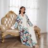 SW0814 Muslim Women's Long Print Robe Dress - European & American Style Abayas