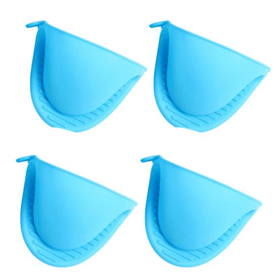4Pcs Silicone Oven Mitts Heat Resistant Kitchen Mittens Pinch Mitts Anti-Scald Silicone Potholders Non-Slip Cooking Mitts Versatile Mini Oven Mitts