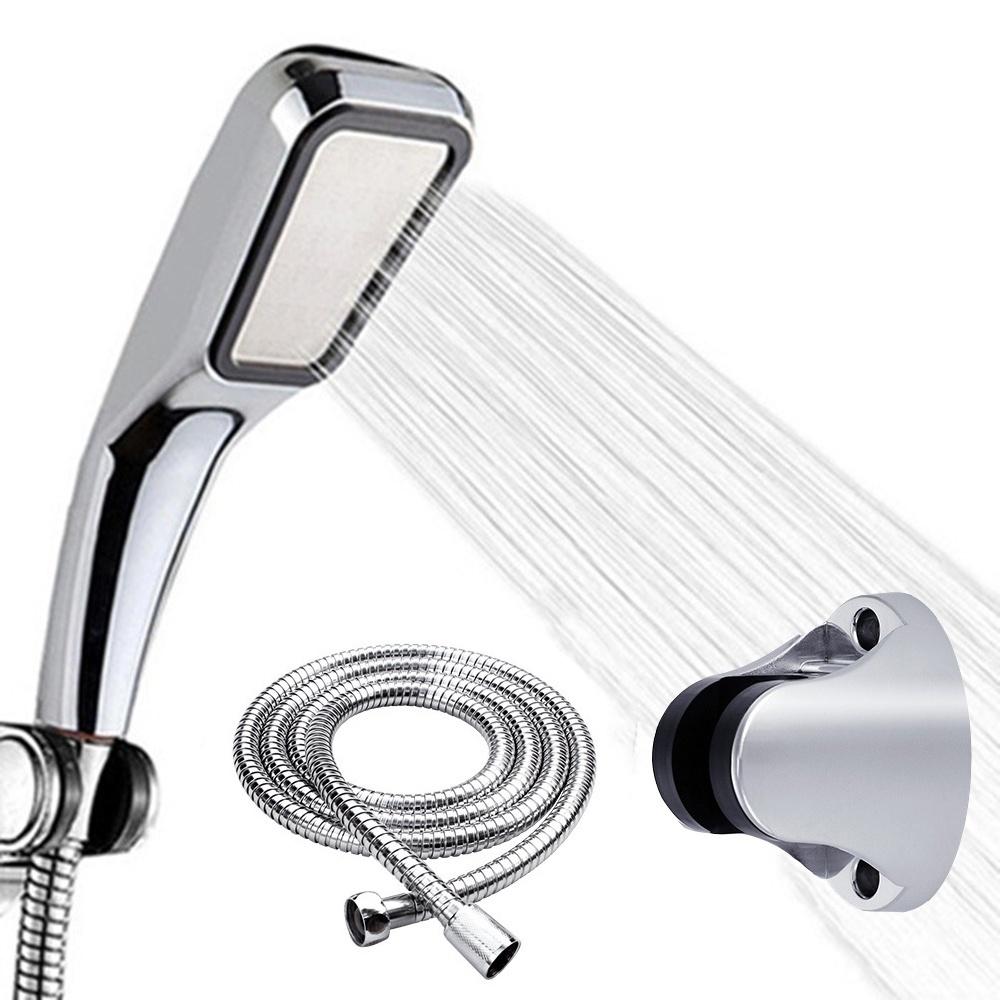 New New 3Pcs/set  ABS Water Saving Rainfall Handheld Shower Holder Shower Hose Shower Head Set