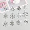 Antique Silver Alloy Snowflake Charm Pendant for DIY Jewelry