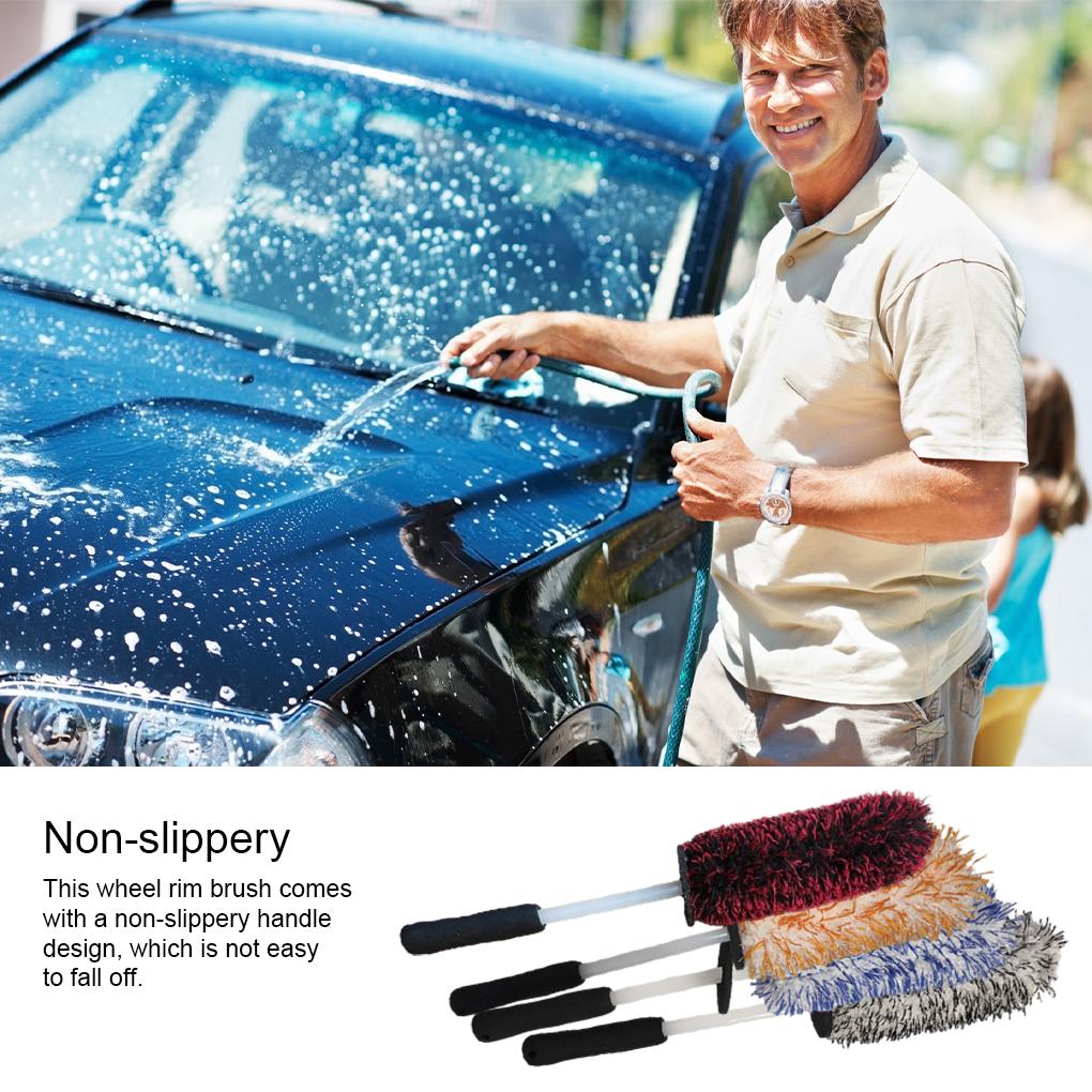 Супер щетка для мойки автомобиля, щетка для колес премиум-класса из микрофибры, нескользящая ручка, легко чистится, диски, спицы, корпус колеса, автомобильные аксессуары