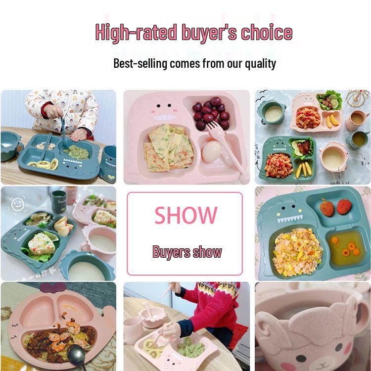 Dinosaur-Themed Children's Dinnerware Set: Divided Plate, Bowl, and Cutlery for Boys Aged 4-6