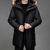 Winter Men's Fur Collar Mid Length Down Jacket Casual Thick Hooded Fashionable and Warm Long Jacket