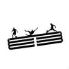 Hanger Awards Ribbon Display Metal for Sports Race Runner Gymnastics Plaques Black Medal Stand Shelf
