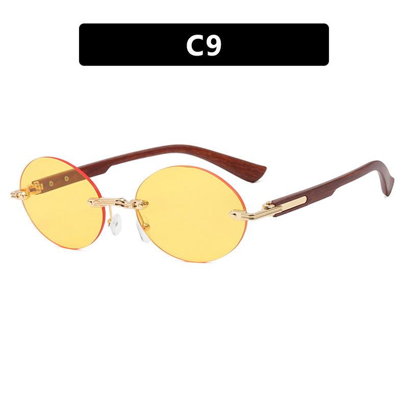 New Frameless Oval Sunglasses High-End Light Luxury Women'S Fashionable Summer Beach Vacation Sunglasses