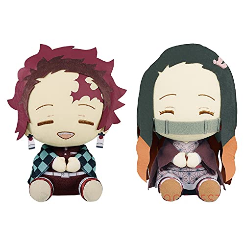 Убийца демонов: Огромные плюшевые игрушки Kimetsu no Yaiba - Танджиро Камадо и Незуко Камадо - Набор из 2 шт.