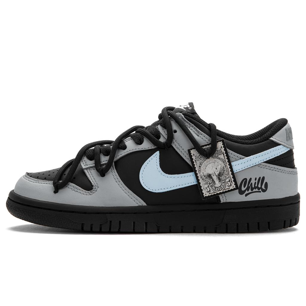 Nike Кроссовки Dunk High Key 2.0 Low top для скейтбординга, унисекс, черные, серые, белые, DD1391-100(Team1102-2.0)