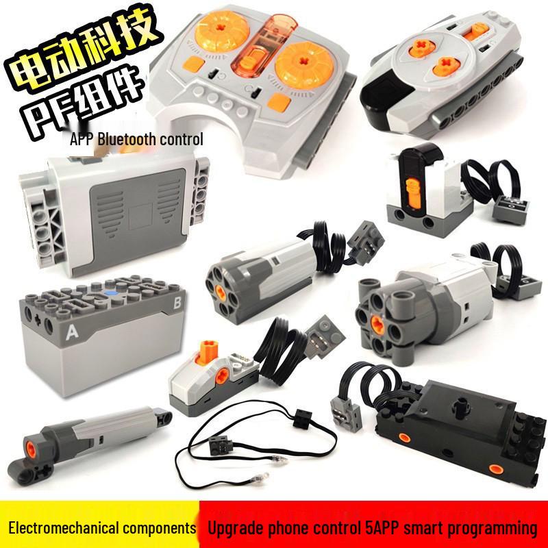 Электродвигатель, батарейный отсек и приемник для игрушечной машинки, конструктор