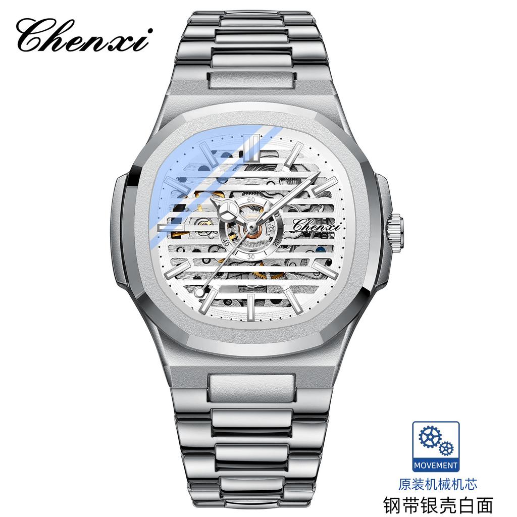 Fashion Chenxi Automatic Tourbillon Precise Men's Watch Mechanical Wristwatch For Men Luxury Luminous Waterproof Skeleton Reloj