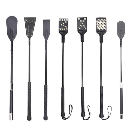 Длинная ручка из искусственной кожи для верховой езды, БДСМ, бондаж, порка, весло, кнуты, секс-игрушка