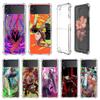 Cartoon Chainsaw Man Pattern Case For Samsung Galaxy Z Flip 3 4 5g Funda Z Flip3 Clear Pc Hard Shockproof Back Phone Coque Shell