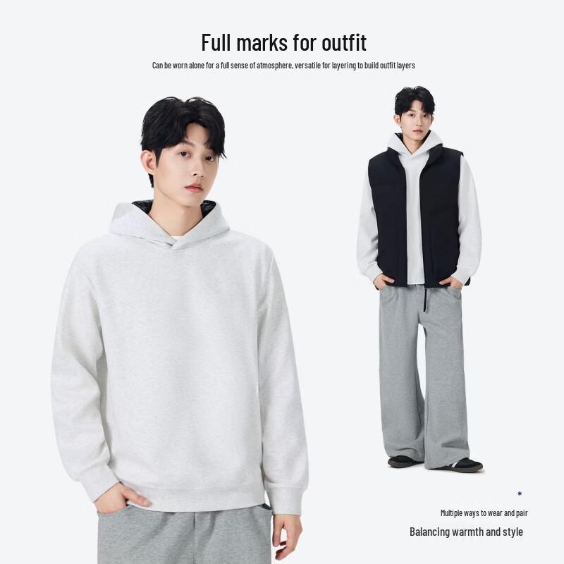 MINISO 325G Heavyweight Colorblock Hooded Sweatshirt