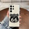 Классический маршрут US-66 Печатный чехол для телефона для Samsung S25, S24, S21, S22, S23, S20, Ultra, Plus, lite, fe, 5G Прозрачная крышка
