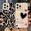 Мягкий силиконовый чехол для телефона Graffiti Black Devil Love Heart для iPhone 16 15 14 13 12 11 Pro Max 7 8 15 Plus X XR XS SE 2020