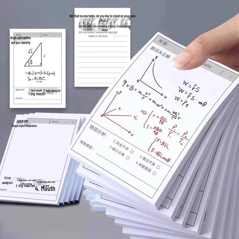 Error Correction Sticky Notes for Students: English & Math High-Value Adhesive Notepad
