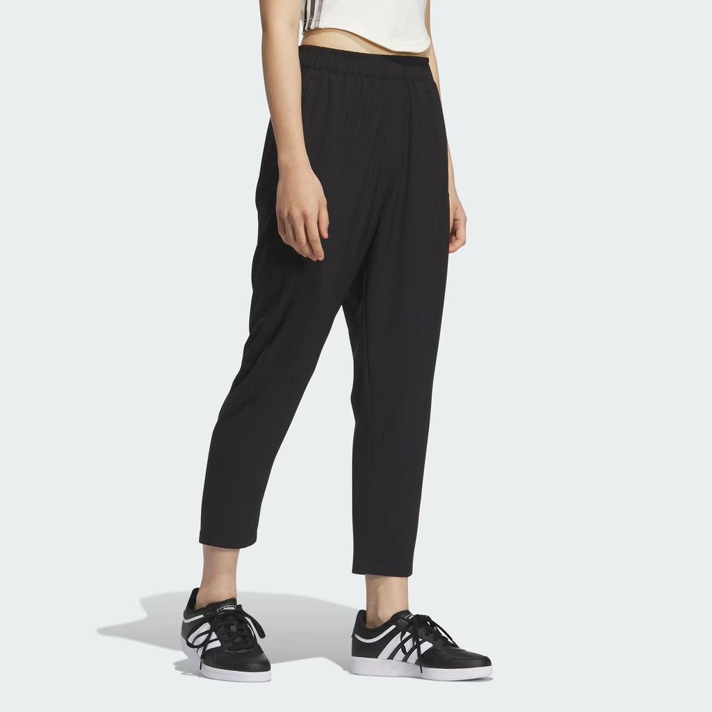 Adidas Брюки Climacool 7/8 из эластичной ткани, быстросохнущие, с охлаждающим эффектом, на кулиске, спортивные брюки, женские брюки, черные KC1485