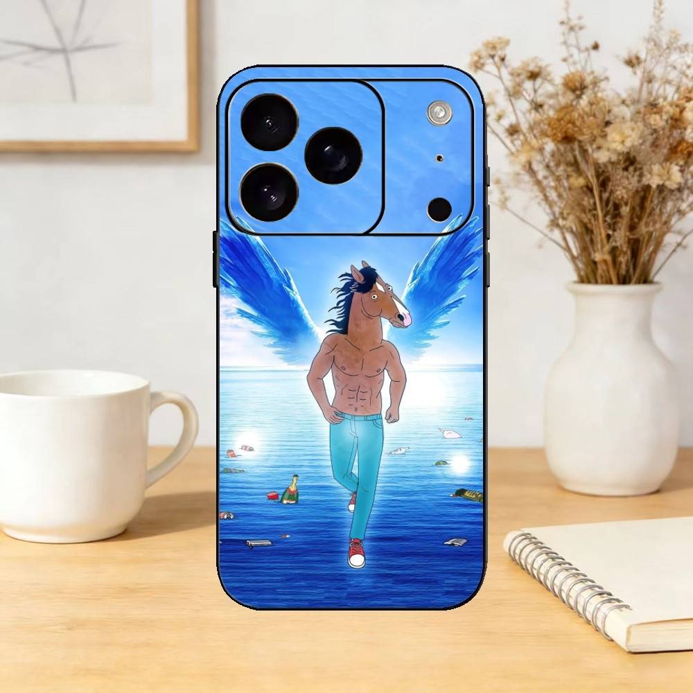 Чехол для телефона BoJack Horseman для iPhone 17,16,15,14,13,12,11 Plus,Pro Max,SE4 Мягкий силиконовый черный чехол