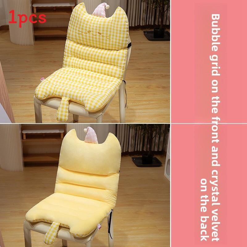 Office Cozy And Study Seat Pad With Bubble Checkered Pattern Plush Toy Gift