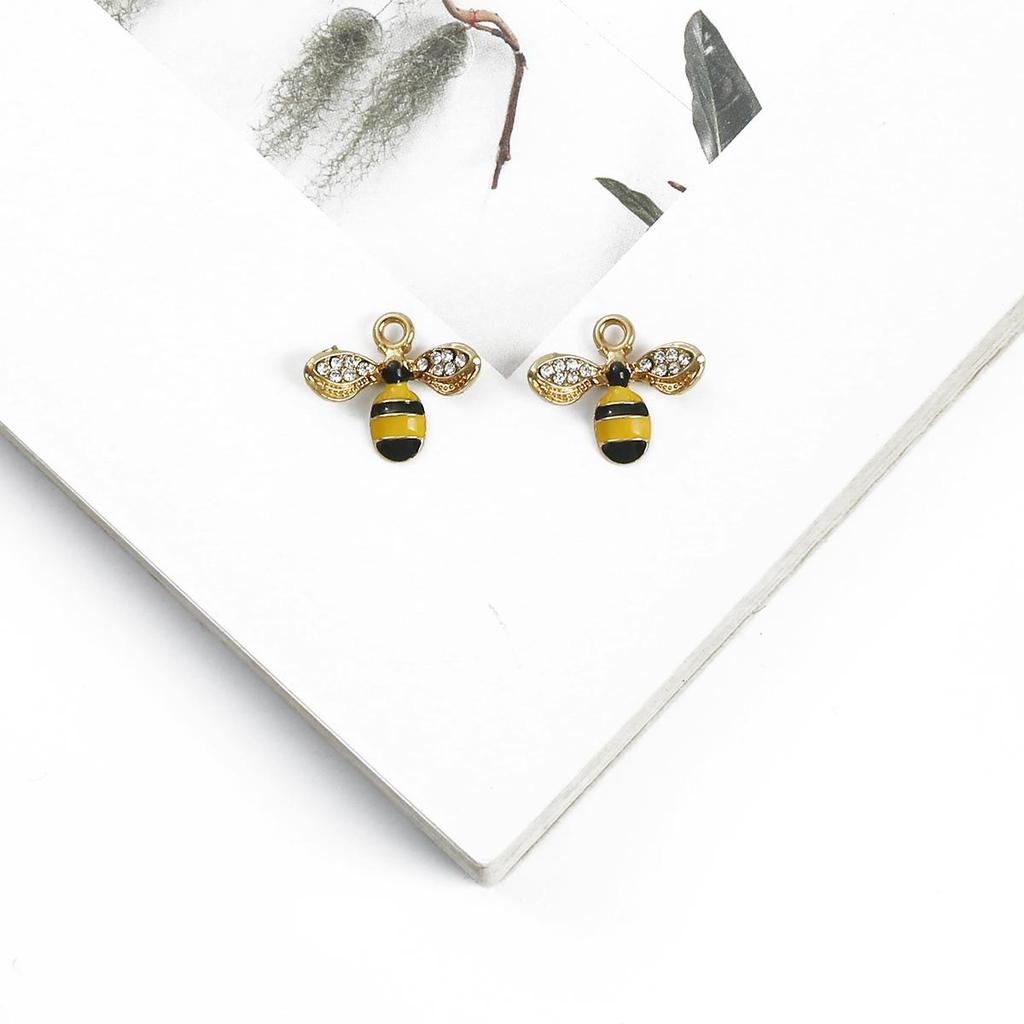 2 шт., металлические эмалированные подвески в виде пчелы, подвеска для изготовления ювелирных изделий «сделай сам», ожерелье, браслет, аксессуары