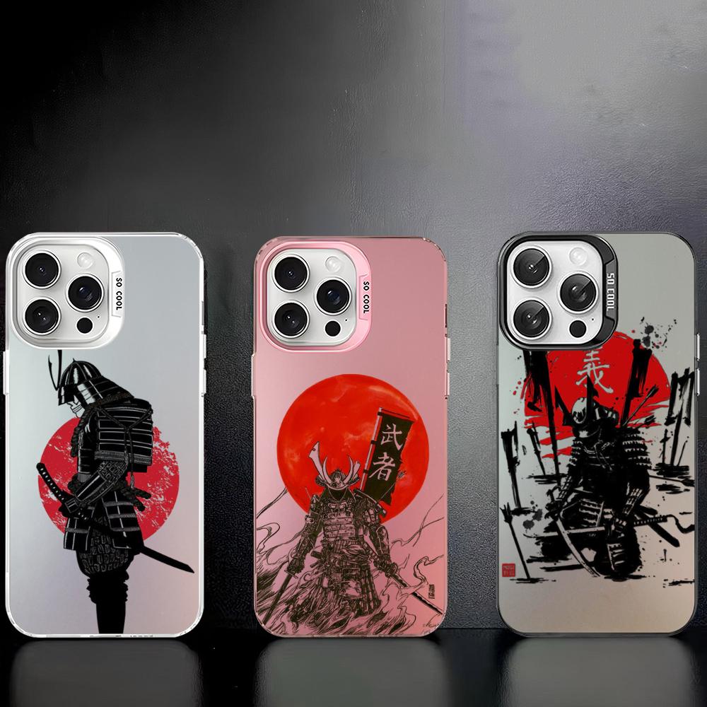 Япония Чехол для телефона Самурай Ниндзя для iPhone 16 15 14 13 12 11 Pro Max X XR XSMAX 8 7 Plus Матовый противоударный задний чехол
