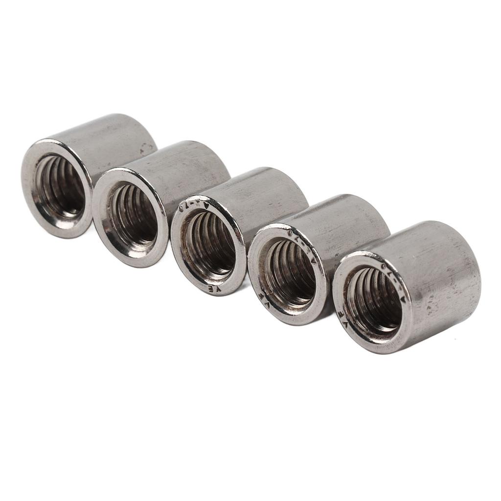 50Pcs Coupling Nut Round Rod Connector Female Thread 304 Stainless Steel M8x1.25 12 L12mm