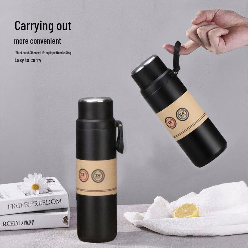 HPMILY 800ml Insulated Stainless Steel Water Bottle with Tea Filter