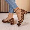 Женская обувь 2024 года, брендовые женские туфли на высоком каблуке с леопардовым принтом, для офиса и карьеры, горячая распродажа, туфли на каблуке с квадратным носком для женщин
